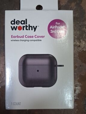 Deal Worthy Purple Earbud Case Cover for AirPods 3rd Gen